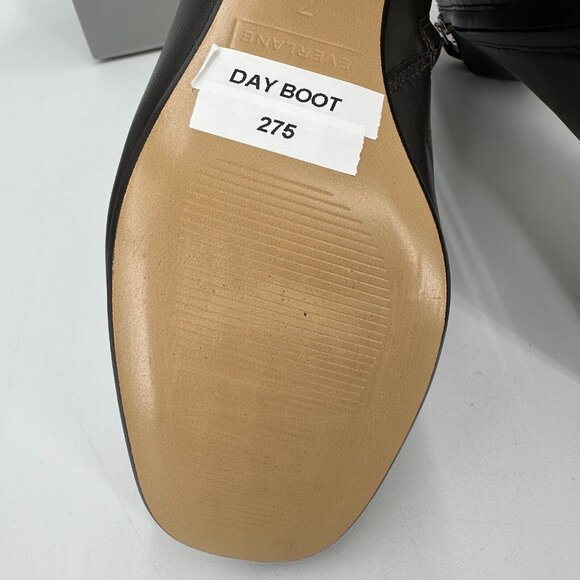 Everlane The Day Boot Dark Brown Leather 7 Side Zip Ankle Bootie Square Toe dspy - Picture 6 of 8